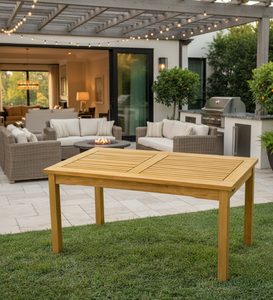 Table rectangulaire pliable en teck pour hôtel et jardin, design moderne avec grain naturel, robustesse et savoir-faire de qualité supérieure - Product Image 6