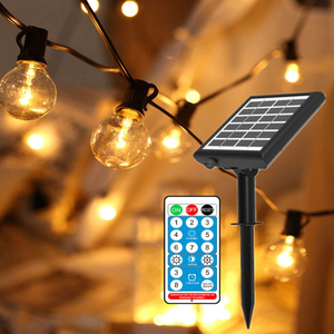 <span class=keywords><strong>Guirlande</strong></span> <span class=keywords><strong>Solaire</strong></span> Extérieure Étanche 25 Ampoules 4 Modes Incassable Intensité Variable avec Télécommande pour Fête Jardin Cour Patio - Product Image 1