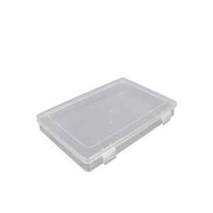 Transparent Plastic Storage Box Rectangle 22X14.7X3.1Cm Flip Top For Parts Tools Documents Stationery Packaging - Product Image 5