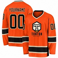 Maillots de hockey personnalisés haut de gamme pour hommes, style hip-hop vintage, à lacets, 100 % polyester, séchage rapide, antibactériens, avec lettres brodées