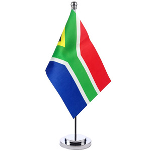 Mini drapeau de bureau Afrique du Sud avec support métallique pour table, décoration pays du monde, 14*21cm - Product Image 1