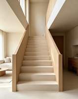 Carreaux de marche d'escalier antidérapants en bois et céramique, à rainures antidérapantes, aspect marbre, pour escaliers intérieurs d'hôtels et de villas