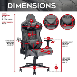 Ajunion Thái ghế máy tính với cơ sở thép ngồi có thể ngả ghế Esport 350 lbs Ghế chơi game eSports Nhà cung cấp đồ nội thất màu đen - Product Image 3