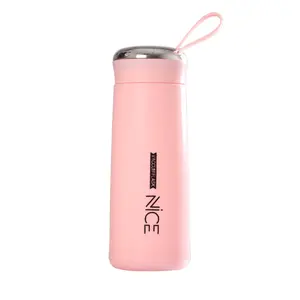 Manufacturer Wholesale macaron Color Nice Cup 400ml glass water cup insulation seal with LID portable customizable