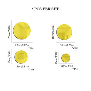 Juego de 9 pegatinas de espejo acrílico 3D redondas para pared, decoración de pared para dormitorio, sala de estar, fondo de TV, pegatinas de espejo para pared - Product Image 2