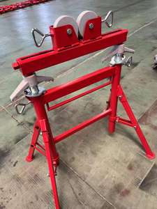 H403 penyangga Jack pipa baja kelas industri, dengan gulungan ganda dan roda tahan karat dapat disesuaikan dukungan OEM - Product Image 6