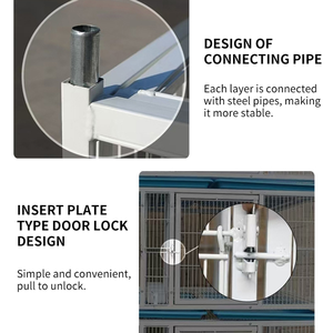 Großhandel abnehmbare Transport stapelbare Züchter benutzer definierte große große Metall Voliere Zucht haus Geflügel Outdoor Taube Vogelkäfig - Product Image 4