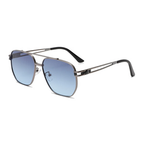 Men's Metal Double Bridge Sunglasses UV400 <b>Large</b> <b>Frame</b> Fashionable Trendy Style - Product Image 4