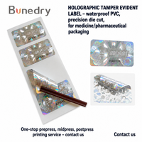 Autocollant de sécurité holographique personnalisé anti-effraction en PVC, étiquette découpée avec précision, imperméable, pour l'emballage pharmaceutique