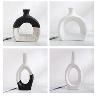 Vase de table en porcelaine contemporaine, écologique, forme unique, ensemble de 2 vases à fleurs pour la décoration de la maison, mariage