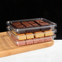 Boîte d'emballage alimentaire transparente en PET pour cheveux longs, boîte à dessert et pâtisserie en plastique à emporter, boîte d'emballage pour galettes de viande fraîche