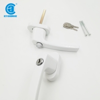 Manijas de Puerta de Aluminio con Recubrimiento de Polvo Blanco de Diseño Moderno y Alta Calidad, Herrajes para Ventanas y Puertas Abatibles de UPVC con Cerraduras