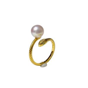 Anillo de Plata de Ley S925 10591DIY con Cuentas Redondas de 10-12 mm, Soporte Vacío para Anillo de Serpiente Espiritual, Perla, Accesorios 100% Auténticos - Product Image 5