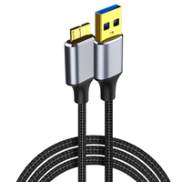 Câble d'extension en nylon tressé plaqué or USB3.0 5Gbps Super Fast Data Transfer USB A Male to Male/Female/USB C/Micro-B OTG Cord