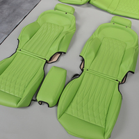 Housse de Protection Intérieure de Siège de Voiture de Luxe en Cuir Nappa Motif Diamant, Vert Pomme, 5 Places, Vente en Gros