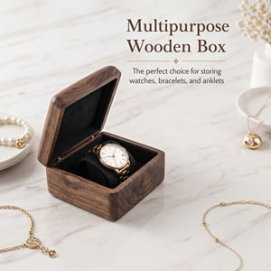 Boîte à montre en bois de luxe sur mesure, style simple, boîte de rangement carrée en bois pour l'emballage de montres de luxe - Product Image 1