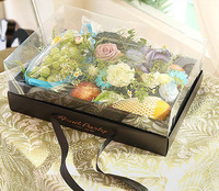 Boîte cadeau avec couvercle transparent personnalisé, boîte d'emballage en carton rigide pour fruits, présentation de cadeaux de fête