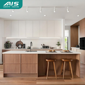 Meubles de <span class=keywords><strong>cuisine</strong></span> modulaires noirs en MDF AIS 2025 avec accessoires d'évier, design moderne avec paniers de rangement et ensembles de placards - Product Image 1