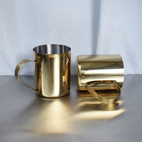 Mug à bière isotherme en acier inoxydable 304 à paroi simple, 380 ml, design bohème doré, écologique, pour cadeau de fête, résistant à l'eau bouillante