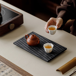 Guanlan Walnut Wood Carbonized <b>Tea</b> <b>Tray</b> Rectangular Flat Heat Resistant For Kung Fu <b>Tea</b> Home Use - Product Image 3