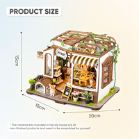 Kit artisanal OEM en bois pour animalerie, maison miniature DIY, métal, plastique, papier, lumière LED, puzzles 3D en bois pour les 14 ans et plus