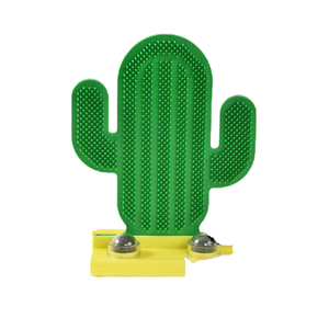 Interactive PP Cat Toy Two Catnip Balls <b>Corner</b> Grooming Hair Brush Scratching Pad Eco-Friendly Cat Massager Rubbing Post - Product Image 1