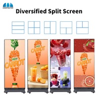 Écran d'affichage LED pliable debout au sol P1.86 annonçant l'affichage d'affiche LED intérieur et extérieur pour le centre commercial