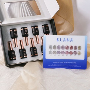 Private Label French Healthy Odorless Vegan Water-Based Sequin Twin Gel <b>Nail</b> Polish Set Non-Toxic UV LED Cured 8-Color - Product Image 1