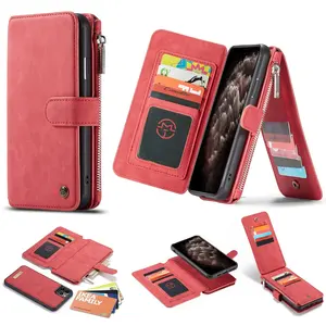 CaseMe 핫 세일 다기능 사용 가죽 모바일 지갑 카드 홀더 전화 케이스 아이폰 13 프로 맥스 7 8 X X X X X 최대 11 12