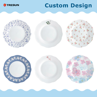 Assiette en céramique New Bone China à bordure dentelle, écologique, design personnalisé de luxe, faible MOQ, vaisselle durable