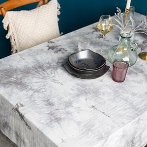 Design Morden speciale processo Tie Dye in poliestere tessuto rettangolare copertura del tavolo decorazione festa tovaglia lavabile per tavolino - Product Image 4