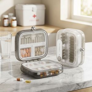 Organizador de Pastillas PP, Pastillero Semanal de 7 Días con Botón de Presión, Dispensador de Medicamentos y Vitaminas Portátil y Colorido para Viajes y Hogar - Product Image 4