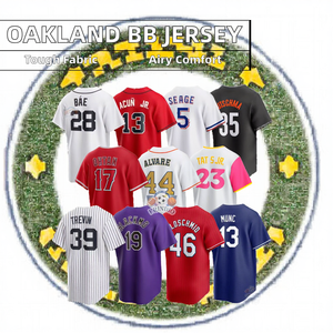 Бейсбольная футболка Oakland с индивидуальной вышивкой, дышащий дизайн # 2 Крис Дэвис # 26 Мэтт Чепмен # 24 игрока команды Рикки Хендерсон - Product Image 2