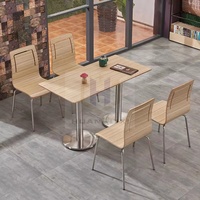 Vente en gros de chaises et tables de restaurant commercial contreplaqué laminé bois courbé pour cafés et hôpitaux en acier