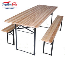 Meubles en bois sur mesure pour l'extérieur, table et bancs pliants pour pique-nique et bière en bois - Product Image 5
