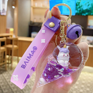 Creative Moving Liquid Quicksand Keychain Sakura Unicorn Floating <b>Keyring</b> for Women <b>Charm</b> Bag Pendant Kids Gift - Product Image 4