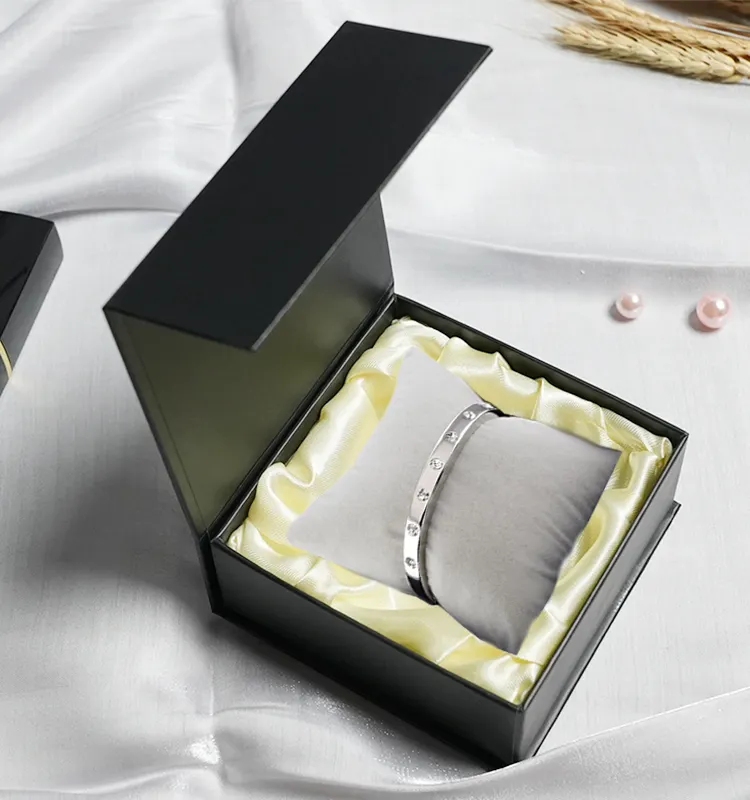 Caixas de pulseira personalizadas Luxo Magnético Personalizado tampa Dobrável Caixa De Presente Tamanho Pequeno jóias Gitf Embalagem Pulseira Caixas