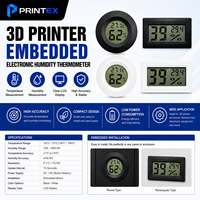 Thermomètre hygromètre numérique mini Printex pour boîte de rangement de filament d'imprimante 3D, moniteur intégré LCD de température et d'humidité