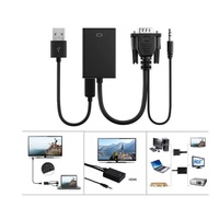 Convertisseur vidéo et audio haute définition VGA/3,5 mm vers adaptateur HDTV avec prise en charge de l'alimentation USB, état neuf, sortie AC