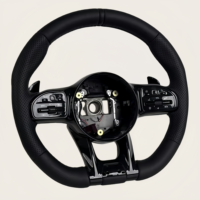 Poignée en cuir noir avec volant de voiture de Modification de trou complet pour Mercedes Benz C GLC E S CLS AMG