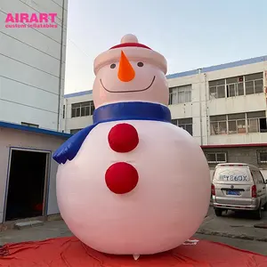 Giant Inflatable Christmas Snowman Cartoon Inflatable Advertising Snowman With Led Lights Snowman Mascot For Sale