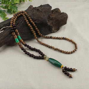 Türük DAICY toptan Boho takı erkekler Vintage ahşap boncuk kolye el yapımı Nepal uzun ahşap kolye - Product Image 6