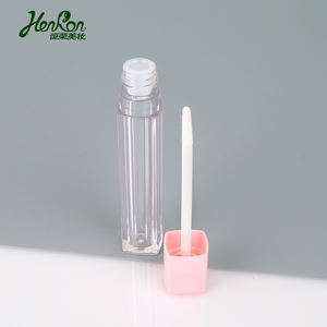Tube plastique vide personnalisé pour gloss à lèvres, transparent, carré, en plastique, avec <span class=keywords><strong>baguette</strong></span>, récipient rose, pièces, 5ml - Product Image 4