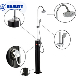 Douche solaire extérieure 18L en ABS et <span class=keywords><strong>PVC</strong></span>, colonne de douche chauffée au solaire pour <span class=keywords><strong>piscine</strong></span>, jardin, plage, cour arrière, spa - Product Image 3