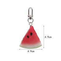 Porte-clés personnalisé en PVC souple 3D en forme de pastèque, porte-clés en caoutchouc PVC de dessin animé, logo personnalisé, cadeau promotionnel durable