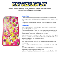 Tapete de Juego de Serpientes y Escaleras de PVC Grande Personalizado, 4x2M, Impermeable, Reutilizable, para Interiores y Exteriores, con Bolsa de Dados Inflable