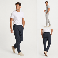 Pantalon de Costume Homme Uni Coupe Slim Classique Extensible Haute Qualité pour Affaires, Logo Personnalisé OEM, Vente en Gros