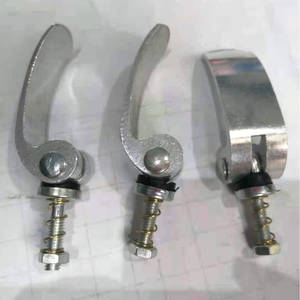 Palanca de liberación rápida de aluminio para tija de sillín de bicicleta, mecanismo de resorte para manillar ancho, ajuste universal, acabado plateado - Product Image 3