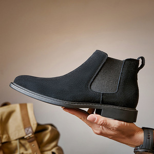 Semelle intérieure en caoutchouc pour hommes, style britannique, cuir véritable, daim, <span class=keywords><strong>nubuck</strong></span>, conception plate, décontracté, western, adapté à l'hiver - Product Image 3