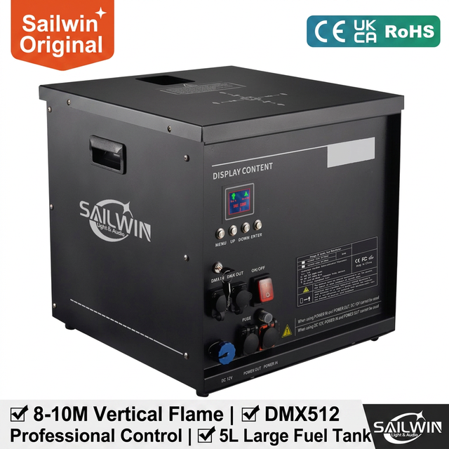 350W DMX Stage Flame Machine 8-10M High Fire Thrower Professional Stage Effect Equipment